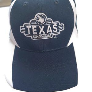 Texas Roadhouse Blue With White Print Tex Adjustable Baseball Cap By Sport Tek